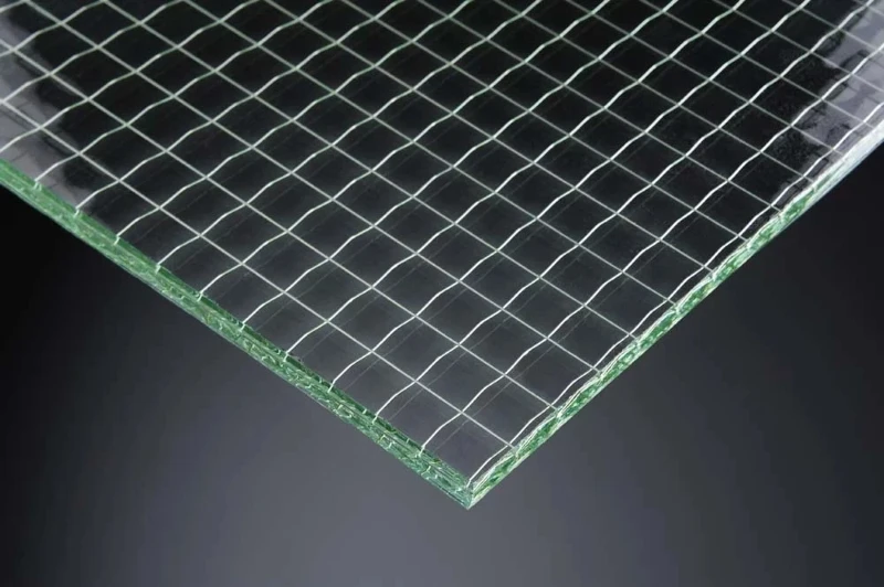 Polished square wired glass Polished square wired glass