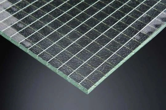 Patterned square wired glass Patterned square wired glass
