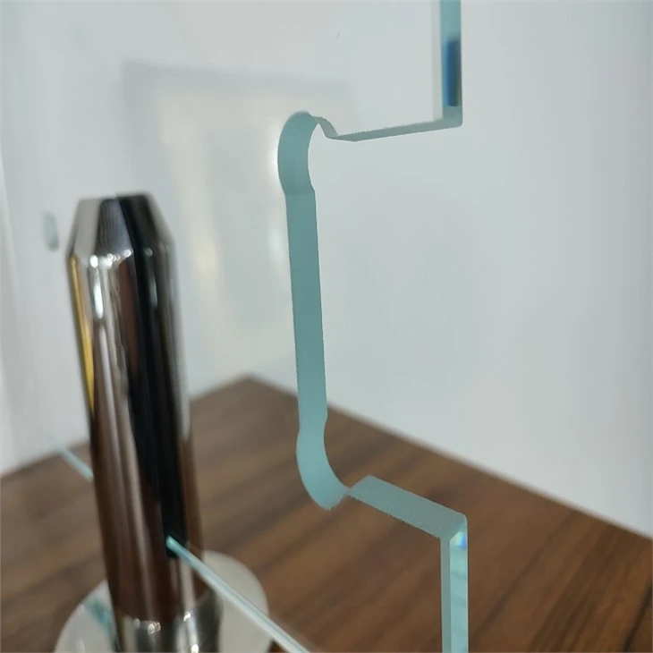 Detail of shower door glass