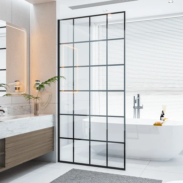 frameless grid shower screen
