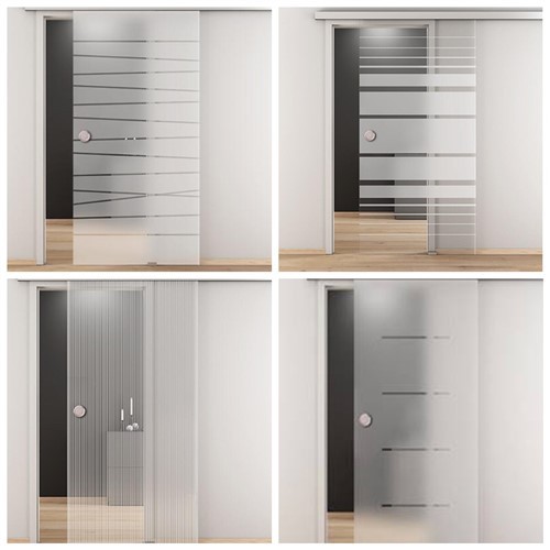 Stikla bīdāmās šķūņa durvis